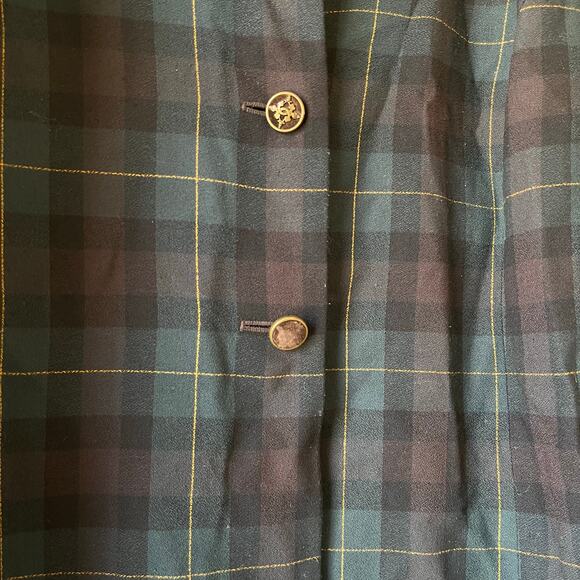 Vintage 90s Plaid Blazer with Velour Collar Size 22 - Picture 2 of 6